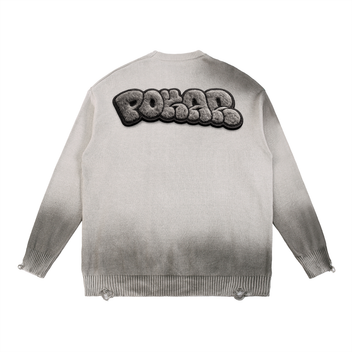 POKAR Distressed Knit Sweater / Washed Grey