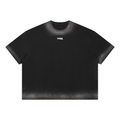 liquid chrome washed tee / BLACK