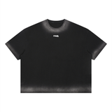 liquid chrome washed tee / BLACK