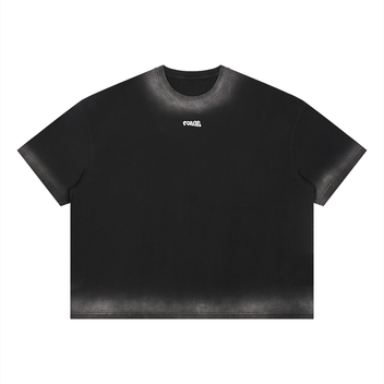 liquid chrome washed tee / BLACK
