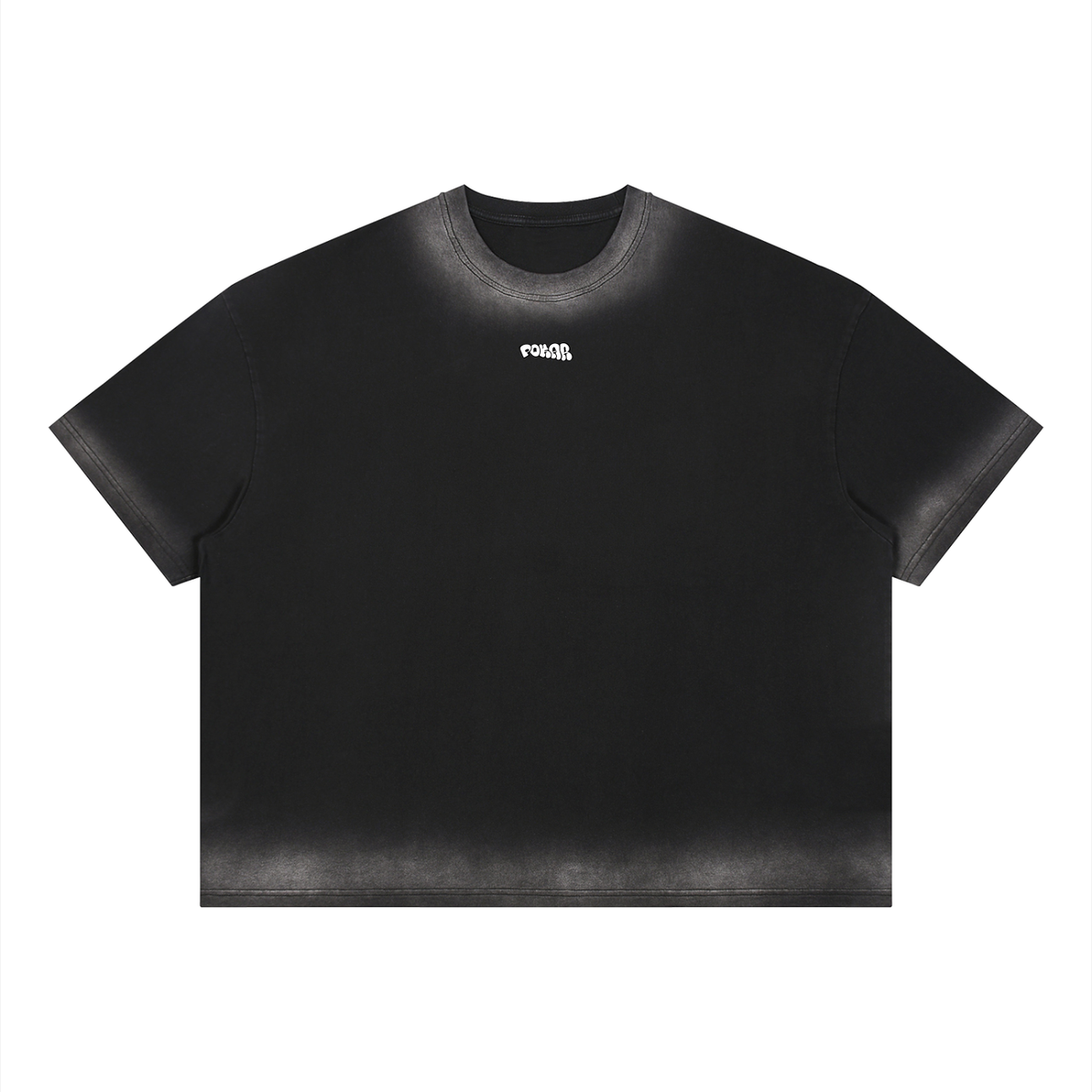 liquid chrome washed tee / BLACK