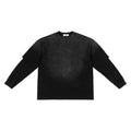 DISTRESSED LAYERED TEE / BLACK.
