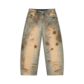 WASHED BARREL JEANS.