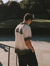 liquid chrome washed tee / WHITE