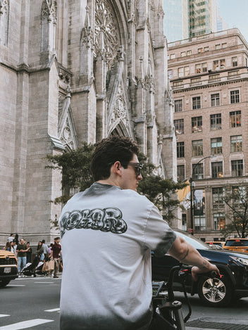 liquid chrome washed tee / WHITE