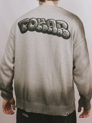 POKAR Distressed Knit Sweater / Washed Grey