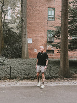 liquid chrome washed tee / BLACK