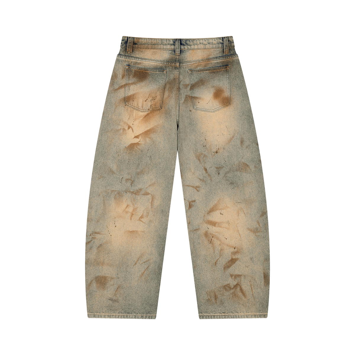 WASHED BARREL JEANS.