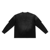 DISTRESSED LAYERED TEE / BLACK.