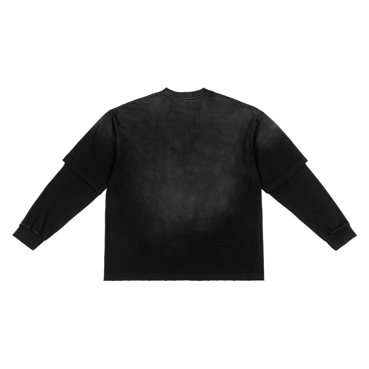 DISTRESSED LAYERED TEE / BLACK.