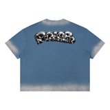 liquid chrome washed tee / BLUE SKY