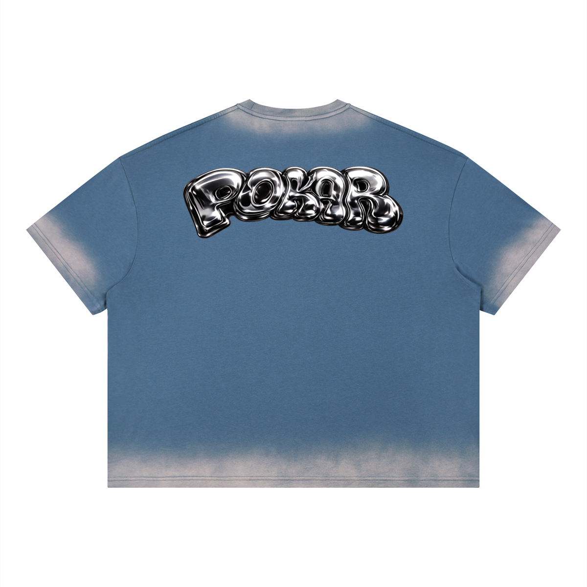 liquid chrome washed tee / BLUE SKY