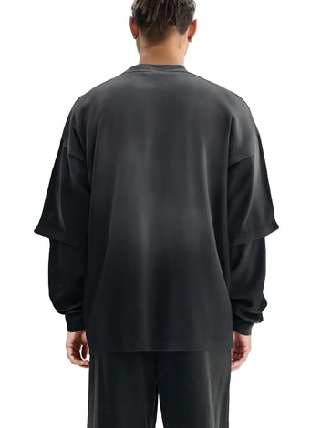 DISTRESSED LAYERED TEE / BLACK.