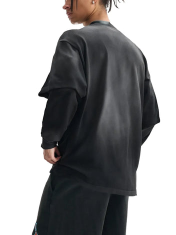 DISTRESSED LAYERED TEE / BLACK.
